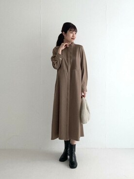 「URBAN RESEARCH ROSSO」｜「アイテム（ワンピース/ドレス）」を使った、ROSSO WOMENさん（レディース・163cm）の秋コーディネート