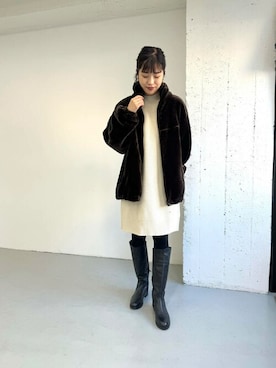 「URBAN RESEARCH ROSSO」｜「アイテム（ブルゾン）」を使った、ROSSO WOMENさん（レディース・163cm）の秋コーディネート