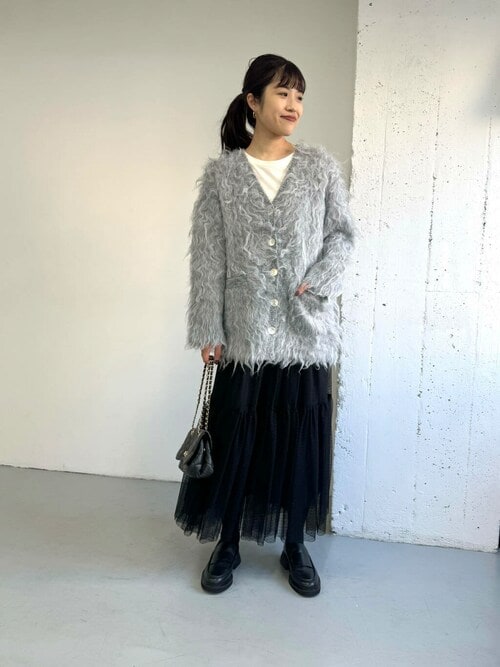 カーディガン F by ROSSO　シープドッグシャギーカーディガン レディース セール】F by ROSSO シープドッグシャギーカーディガン