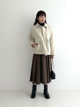 「URBAN RESEARCH ROSSO」｜「アイテム（ブルゾン）」を使った、ROSSO WOMENさん（レディース・163cm）の秋コーディネート