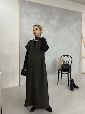 「URBAN RESEARCH ROSSO」｜「アイテム（ワンピース/ドレス）」を使った、ROSSO WOMENさん（レディース・155cm）の秋コーディネート