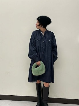 「アーバンリサーチ」｜「アイテム（シャツワンピース）」を使った、ROSSO WOMENさん（レディース・161cm）の秋コーディネート