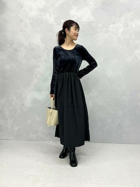 「URBAN RESEARCH ROSSO」｜「アイテム（ワンピース/ドレス）」を使った、ROSSO WOMENさん（レディース・163cm）の秋コーディネート
