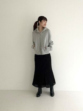 「アーバンリサーチ」｜「アイテム（パーカー）」を使った、ROSSO WOMENさん（レディース・163cm）の冬コーディネート