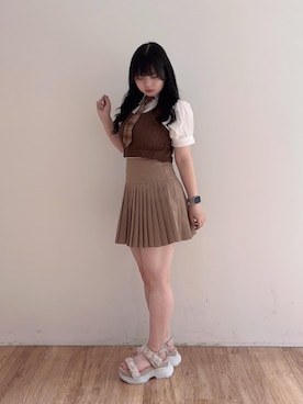 「アイテム（サンダル、ピンク系）」を使った、saeさん（レディース・155cm）の夏コーディネート