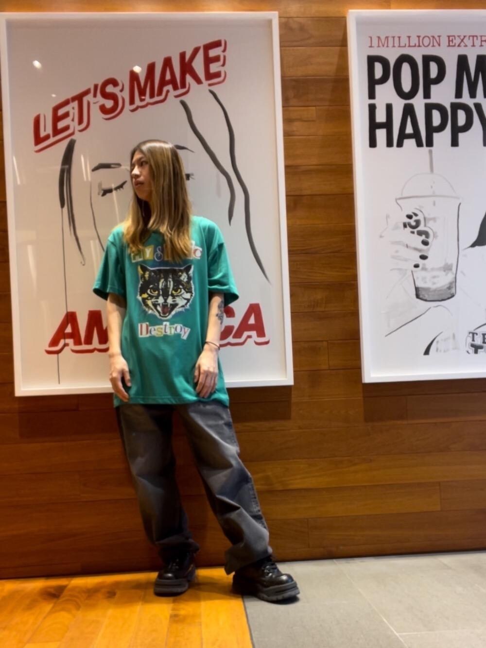 ヒステリックグラマー　CAT SCRATCH FEVER オーバーサイズTシャツ HYSTERIC GLAMOUR（ヒステリックグラマー）の「CAT SCRATCH