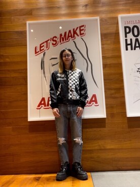 「HYSTERIC GLAMOUR（ヒステリックグラマー）のアイテム（MA-1）」を使った、hyscocco43さん（メンズ・165cm）の秋コーディネート