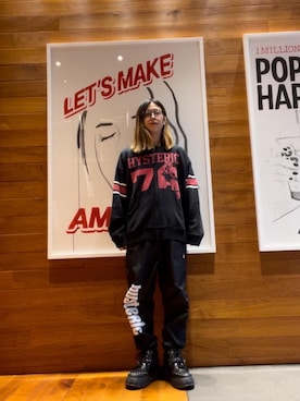 「HYSTERIC GLAMOUR（ヒステリックグラマー）のアイテム（その他アウター）」を使った、hyscocco43さん（メンズ・165cm）の秋コーディネート