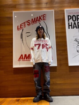 「HYSTERIC GLAMOUR（ヒステリックグラマー）のアイテム（その他アウター）」を使った、hyscocco43さん（メンズ・165cm）の秋コーディネート