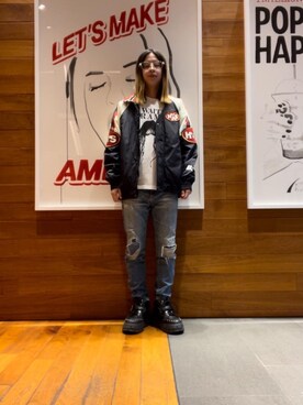 「HYSTERIC GLAMOUR（ヒステリックグラマー）のアイテム（ブルゾン）」を使った、hyscocco43さん（メンズ・165cm）の秋コーディネート
