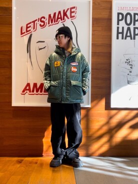「HYSTERIC GLAMOUR（ヒステリックグラマー）のアイテム（ブルゾン）」を使った、hyscocco43さん（メンズ・165cm）の秋コーディネート