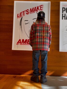 「HYSTERIC GLAMOUR（ヒステリックグラマー）のアイテム（ブルゾン）」を使った、hyscocco43さん（メンズ・165cm）の冬コーディネート