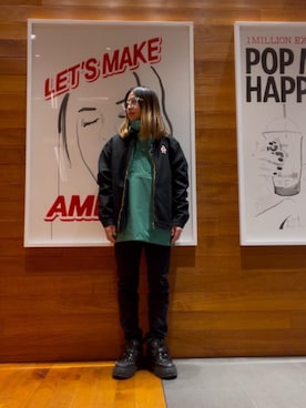 「HYSTERIC GLAMOUR（ヒステリックグラマー）のアイテム（ブルゾン）」を使った、hyscocco43さん（メンズ・165cm）の冬コーディネート