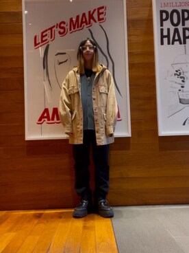 「HYSTERIC GLAMOUR（ヒステリックグラマー）のアイテム（ブルゾン）」を使った、hyscocco43さん（メンズ・165cm）の冬コーディネート