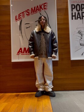 「HYSTERIC GLAMOUR（ヒステリックグラマー）のアイテム（ブルゾン）」を使った、hyscocco43さん（メンズ・165cm）の冬コーディネート