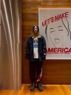 「HYSTERIC GLAMOUR（ヒステリックグラマー）のアイテム（スウェットパンツ）」を使った、hyscocco43さん（メンズ・165cm）の冬コーディネート