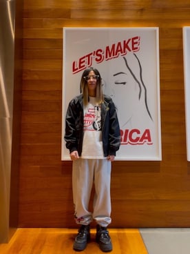 「HYSTERIC GLAMOUR（ヒステリックグラマー）のアイテム（スウェットパンツ）」を使った、hyscocco43さん（メンズ・165cm）の冬コーディネート