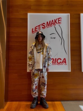 「HYSTERIC GLAMOUR（ヒステリックグラマー）のアイテム（スウェットパンツ）」を使った、hyscocco43さん（メンズ・165cm）の冬コーディネート