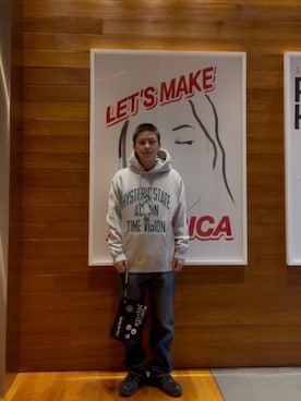 「アイテム（クラッチバッグ）」を使った、hyscocco43さん（メンズ・165cm）の冬コーディネート