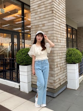 「ブルべ夏」｜ひぃちゃんさん（レディース・155cm）の夏コーディネート