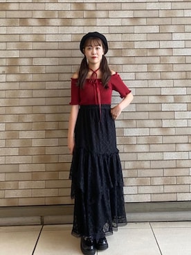 「レッドコーデ」｜ひぃちゃんさん（レディース・155cm）の夏コーディネート