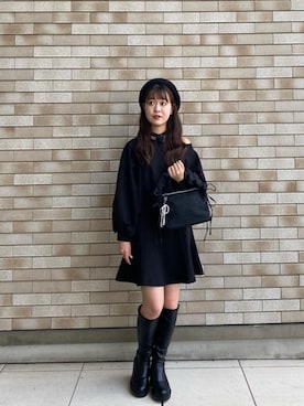 「ブルべ夏」｜「アイテム（ハンチング/ベレー帽）」を使った、ひぃちゃんさん（レディース・155cm）の秋コーディネート
