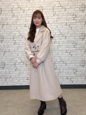 「アイテム（その他アウター、ピンク系）」を使った、ひぃちゃんさん（レディース・155cm）の秋コーディネート