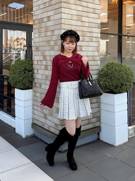 「アイテム（ハンチング/ベレー帽）」を使った、ひぃちゃんさん（レディース・155cm）の秋コーディネート