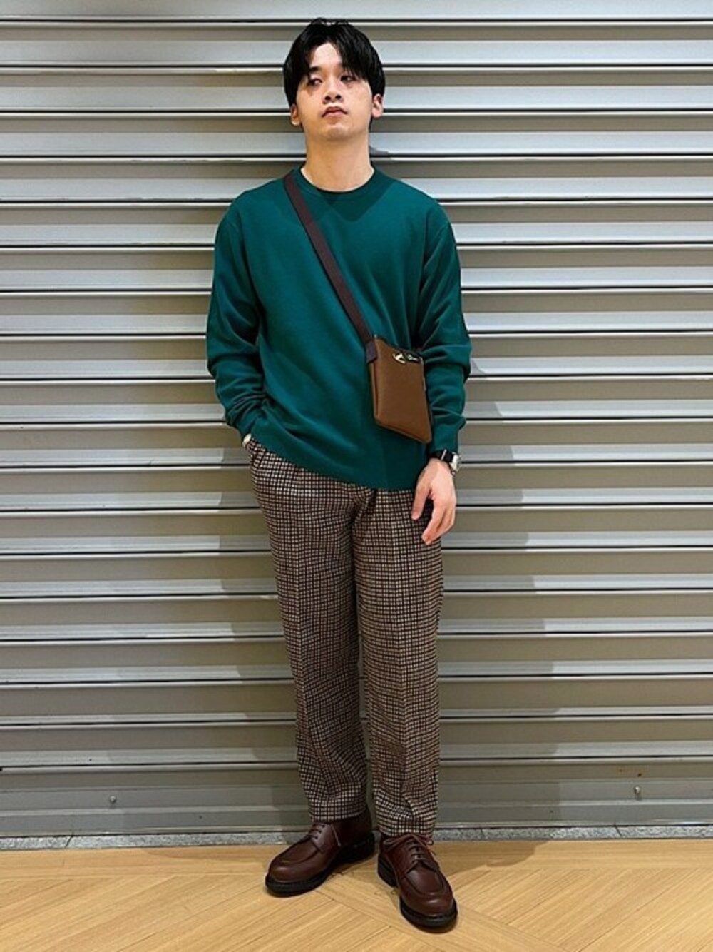 BATEAUX DE SHIPS ワイドテーパード トラウザーズ　ストライプ BATEAUX DE SHIPS: ツイード ワイドテーパード トラウザーズ