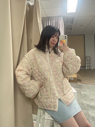 花柄 キルティングコート TINA：JOJUNを使った人気ファッション