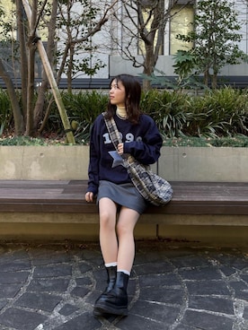 「タートルネック」｜「アイテム（スウェット）」を使った、Miyukiさん（レディース・158cm）の冬コーディネート