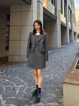 「TINA：JOJUN（ティーナジョジュン）のハートチャーム付き アンチピリングリブタートルニット TINA：JOJUN（ニット/セーター、ホワイト系）」を使った、Miyukiさん（レディース・158cm）の冬コーディネート