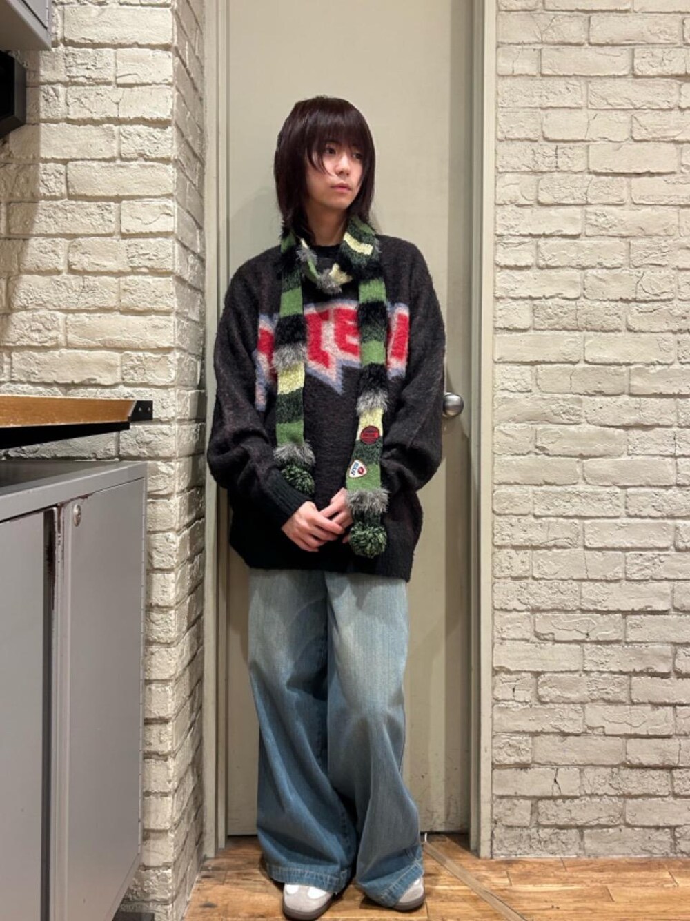ヒステリックグラマー SHAGGY BORDER スリムニットマフラー HYSTERIC GLAMOUR（ヒステリックグラマー）の「SHAGGY BORDER