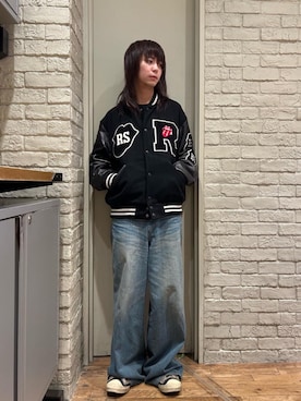 「HYSTERIC GLAMOUR（ヒステリックグラマー）のアイテム（スタジャン）」を使った、shoutaさん（メンズ・169cm）の冬コーディネート