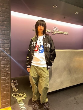 「アイテム（スタジャン）」を使った、shoutaさん（メンズ・169cm）の秋コーディネート