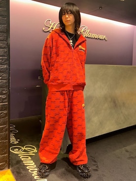 「HYSTERIC GLAMOUR（ヒステリックグラマー）のBAD ASS LOGO柄 スウェットパンツ（その他パンツ）」を使った、shoutaさん（メンズ・169cm）の秋コーディネート