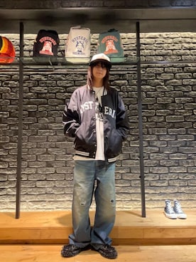 「アイテム（スタジャン）」を使った、shoutaさん（メンズ・169cm）の秋コーディネート