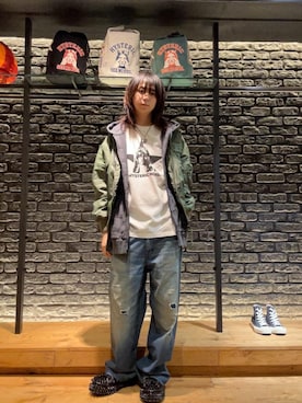 「アイテム（ミリタリージャケット）」を使った、shoutaさん（メンズ・169cm）の秋コーディネート