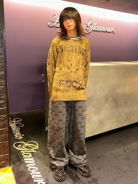 「HYSTERIC GLAMOUR（ヒステリックグラマー）のBAD ASS LOGO柄 スウェットパンツ（その他パンツ）」を使った、shoutaさん（メンズ・169cm）の秋コーディネート