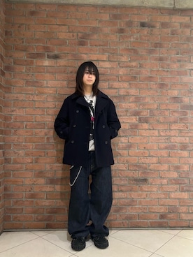 「アイテム（ピーコート）」を使った、shoutaさん（メンズ・169cm）の秋コーディネート