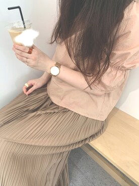 「Areeam（アリーム）のアイテム（パンツ）」を使った、みずほさん（レディース・159cm）の秋コーディネート