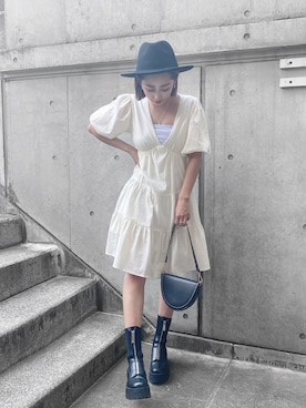 「ミニワンピ」｜みにあやさん（レディース・150cm）の夏コーディネート