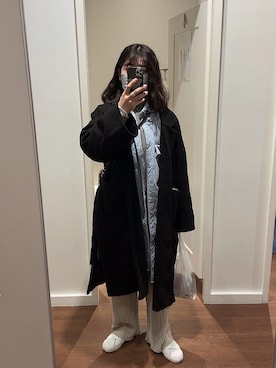 「JUNOAH（ジュノア）のアイテム（チェスターコート）」を使った、1998。さん（レディース・162cm）の冬コーディネート