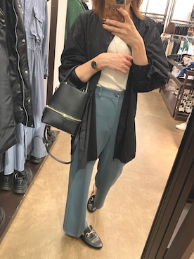 「Daniel Wellington（ダニエルウェリントン）の販売終了クラシックペティット アッシュフィールド32mm（アナログ腕時計）」を使った、rihoさん（レディース・165cm）の秋コーディネート