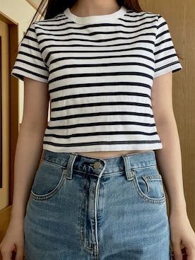 「GU（ジーユー）のアイテム（Tシャツ/カットソー、その他）」を使った、amさん（レディース・155cm）の夏コーディネート