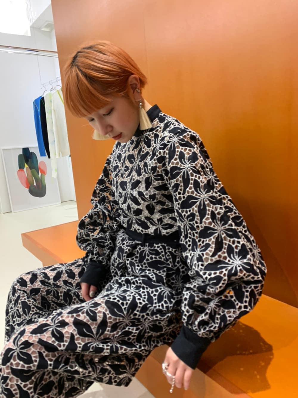フミエタナカ　柄パンツ　サイズ　1 FUMIE TANAKA（フミエタナカ）の「レースパンツ F22S-38（その他