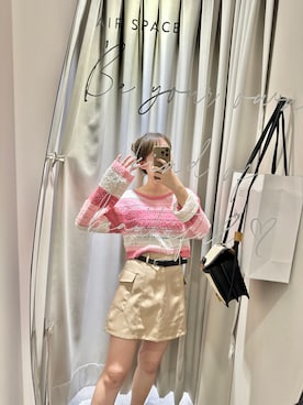 「AIR SPACE（エアースペース）のアイテム」を使った、ゼンナ Xennaさん（レディース・162cm）の春コーディネート
