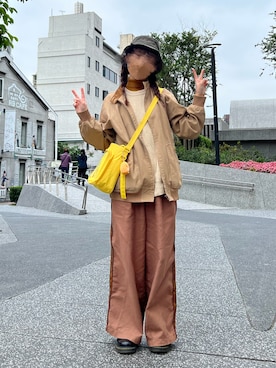 「POU DOU DOU（プードゥドゥ）のアイテム（ブルゾン）」を使った、Tiffさん（レディース・155cm）の春コーディネート