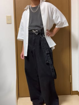 「unrelaxing（アンリラクシング）のアイテム（トップス）」を使った、sho-aさん（メンズ・167cm）の夏コーディネート