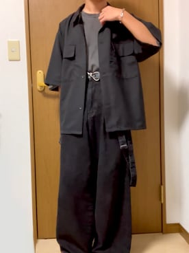 「unrelaxing（アンリラクシング）のアイテム（トップス）」を使った、sho-aさん（メンズ・167cm）の夏コーディネート